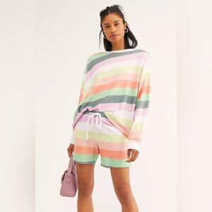 NWT Wildfox Sorbet Stripes Carter Drawstring Short Medium